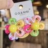 1 Pair Kid Hair Band  Cute Sweet Floral Heart Bear Crystal Hair Rope for Baby Girl Little Girl Hair Accessories