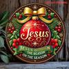 Vintage Iron Wall Art Jesus Round Wrought Iron Sign Holiday Decor