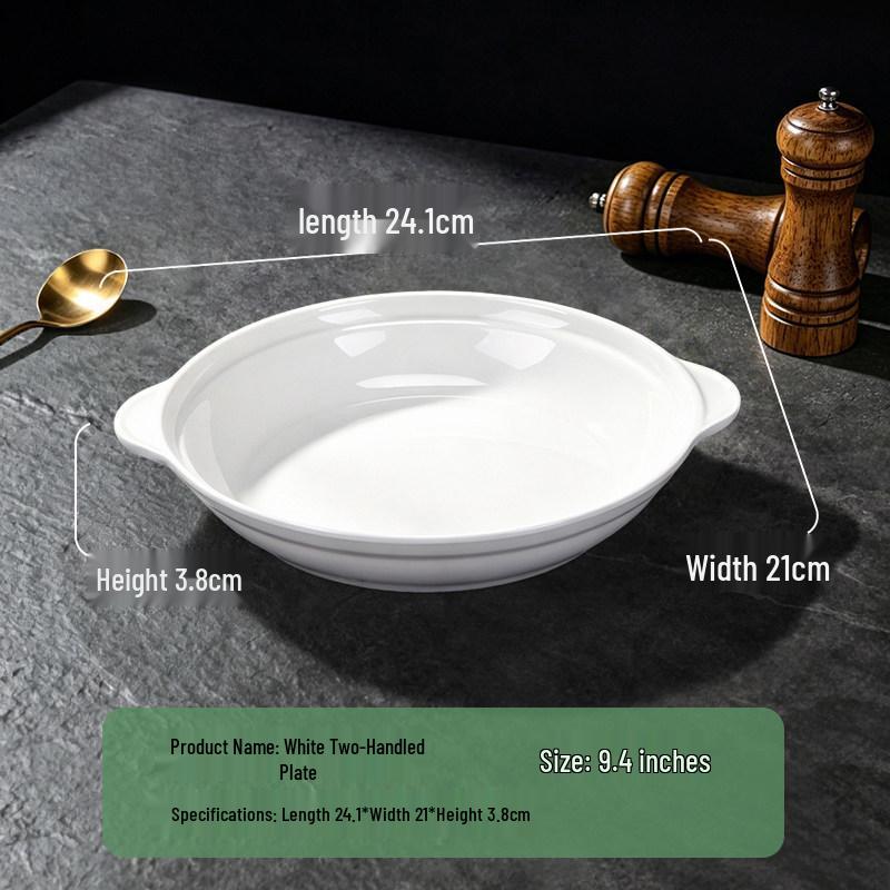 Melamine Round Two-Eared Plate: Imitation Porcelain Deep Dish for Restaurants and Hotels