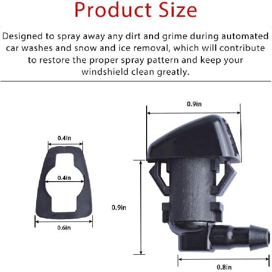 Scheibenwaschdüsen-Kit, Kompatibel mit Ford Super Duty F250, F350, F450, F550 (2011-2016), Enthält Düsen, Fluidschlauch & Anschlüsse,