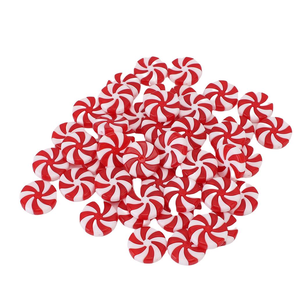 50 Pcs Xmas Candy Decoration Cute Exquisite Plastic Candy Hanging Ornament for Tree Window Decor