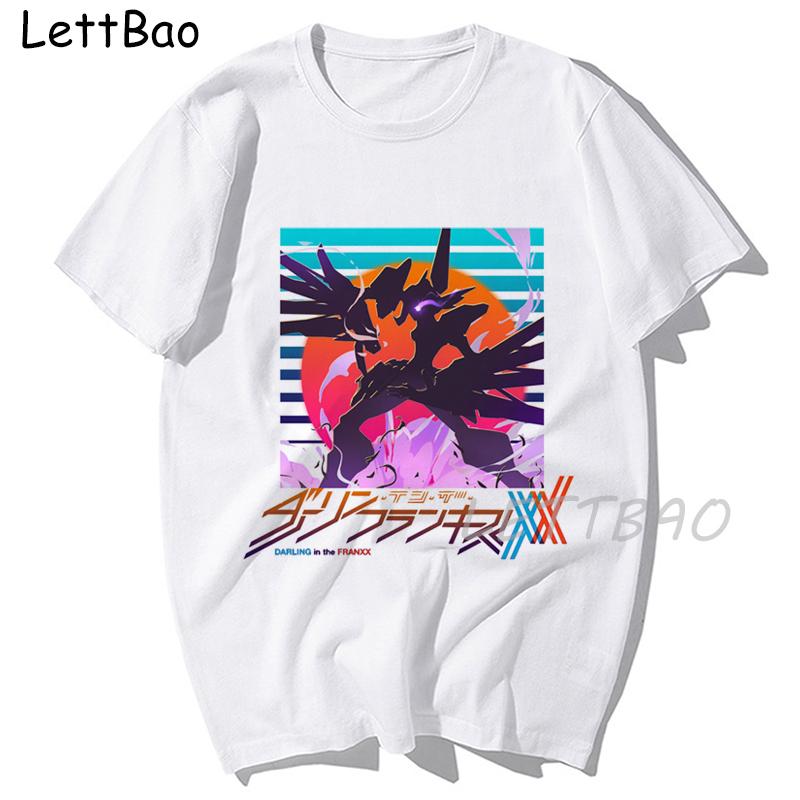 Darling In The Franxx Anime Vintage Tees Funny T Shirt Zero Two Hentai O Neck