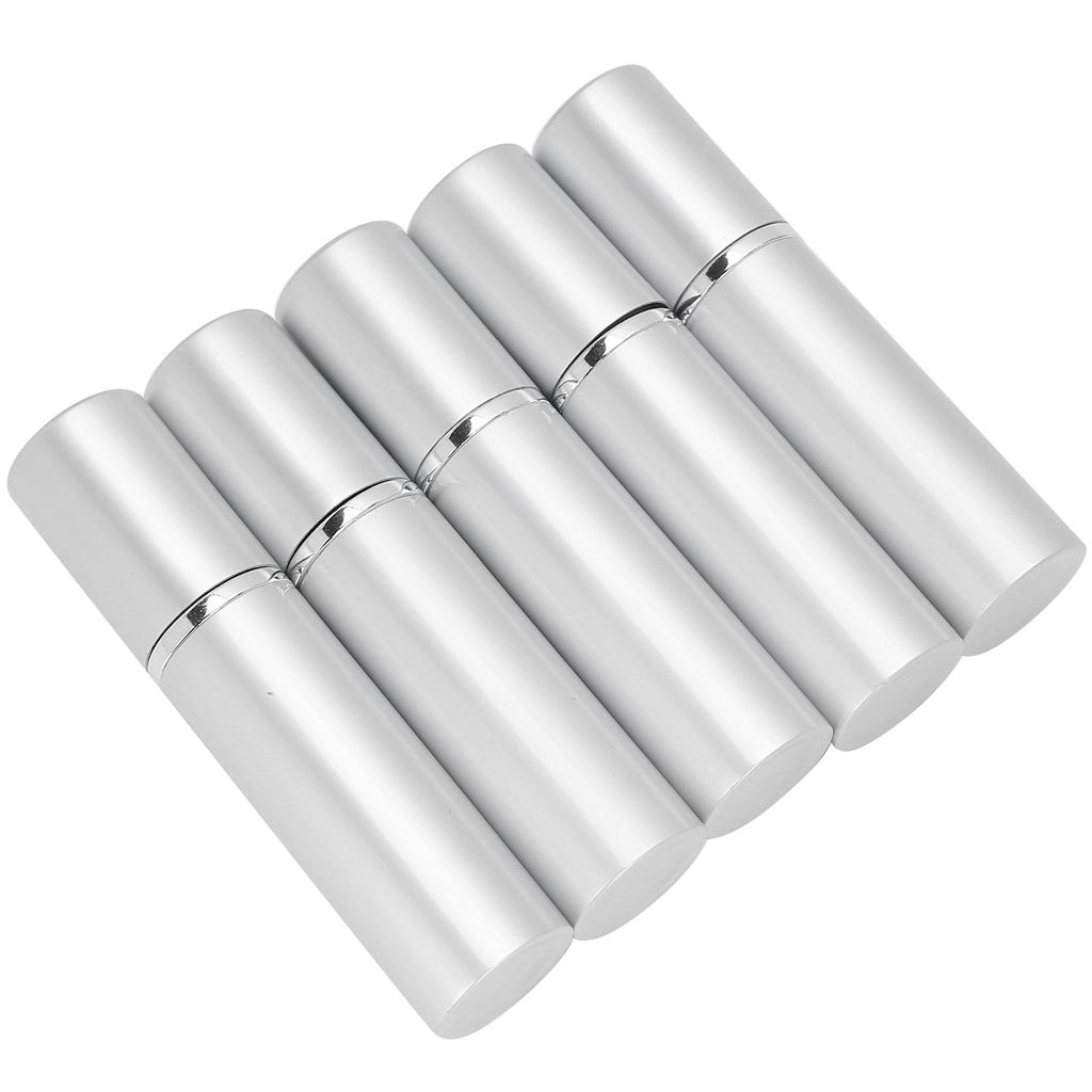 Påfyllningsbar Parfymsprayflaska i Aluminium Bärbar Tom Parfymförstörare 10ml x 5st Silver