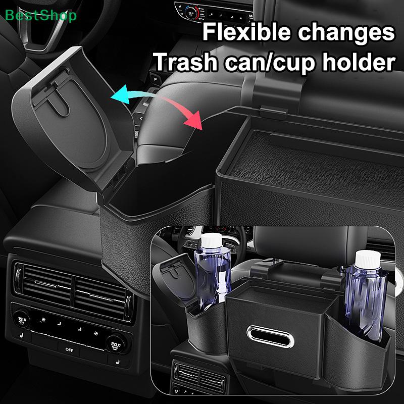 1PC Hanging Style Car Backseat Organizer Cup Holder Non-slip Backseat Storage Box Universal ABS Vehicle Tissue Box Car Interior