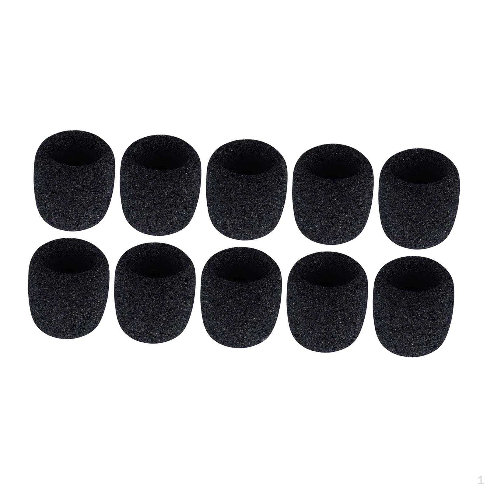 

Covers Protection Windscreens Foam Mic Replacement for Singing Black 10PCS