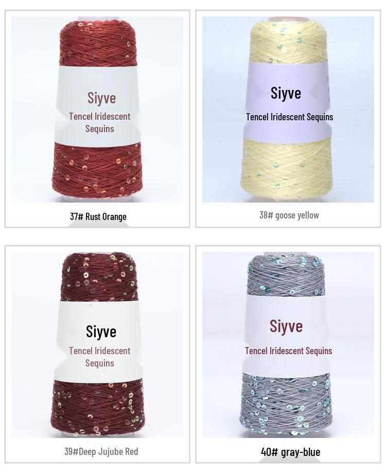Si Yue Tencel Iridescent Sequin Yarn - Hand-Knitted Fashion Dazzling Yarn