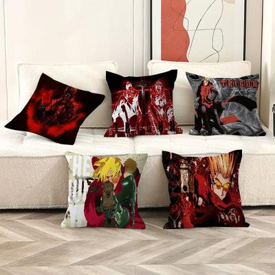 Anime T-Trigun S-Stampede Pillow Covers Cartoon Sofa Decorative Home Double-sided Printing Short Plush Cute Cushion Cover