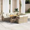 VidaXL Garden Furniture Set with Cushions 9 Pcs Beige Wicker, Outdoor Sofa Set, Garden Lounge Set, Set 3327019