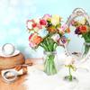 Organizer Lid Insert Flower Glass Bottle Covers Silver Lid with Straw Hole Square Grides Lid Suitable for Arrangements
