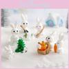 Creative Snow Bunny Miniature Winter Scene Decor For Cars And Home