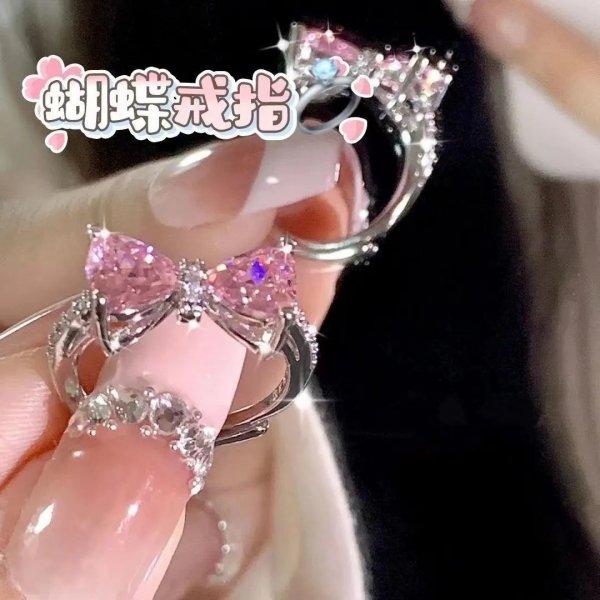Fidget Anti Stress Anxiety Rotatable Rings For Women Fashion Shiny Zircon Flower Snowflake Spinner Finger Ring Aesthetic Jewelry