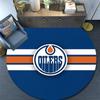 Edmonton Oilers Round Area Rug,Carpet Rug for Living Room Bedroom Sofa Playroom Decor,Non-slip Floor Mat