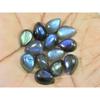 08X11MM Natural Labradorite Blue Fire Pear Cabochon Loose Gemstone 13Pcs Lot C-1129