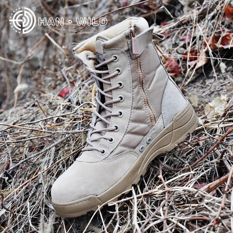 Men's Tactical Boots Men Breathable Canvas Lace Up Safety Casual Shoes Black Desert Combat Ankle Boot Mens
