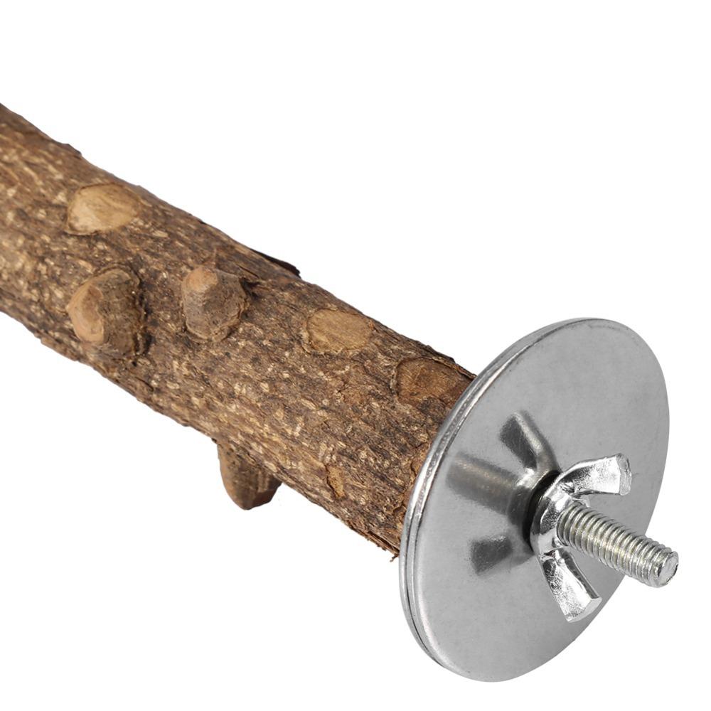 Natural Wood Parrot Perch Stand Rough Surface Prickly Ash Wood Bird Grinding Perch Screw-On Install Chew-Proof Durable