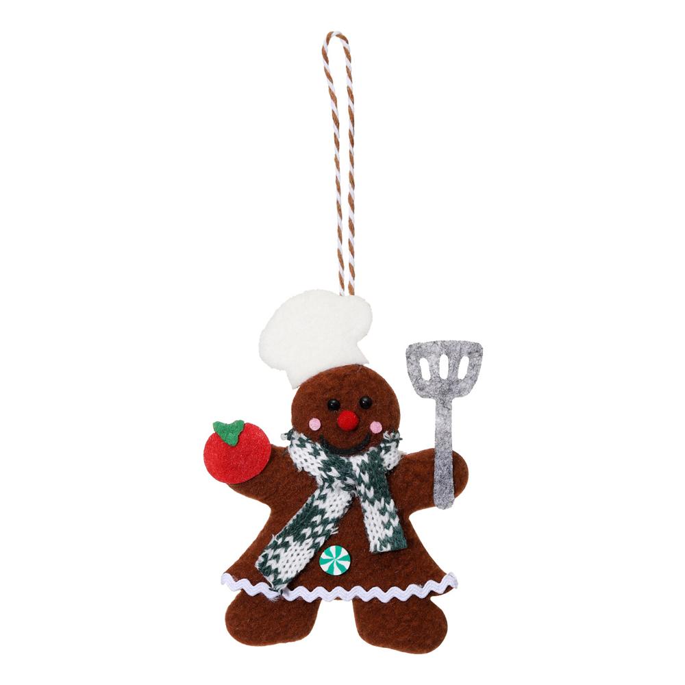 Cross Border Gingerbread Man Christmas Pendant Christmas Tree Decoration Scene Arrangement Props Plush Chef Gingerbread Man