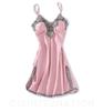 Women's Silk V-Neck Lace Trim Pajama Camisole Nightgown