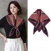 Retro black cashew flower triangle scarf women's autumn and winter high sense fashion versatile silk scarf temperament scarf shawl accessories