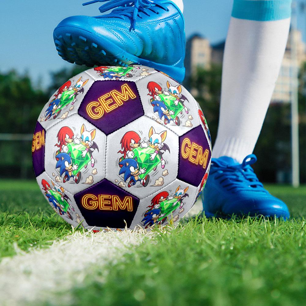 1pc Sonic the Hedgehog Soccer Ball Size 5 Indoor Soccer Ball Fashion Colorful Backyard Game - Great For Sports Fans Gift HE56