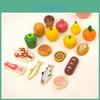 Childrens Wooden Play Food Set With Fruits Vegetables Seafood And Bread For Early Education