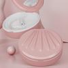 Portable Invisible Mouthguard Storage Box with Mirror and Denture Cleaner for Orthodontic Appliances.