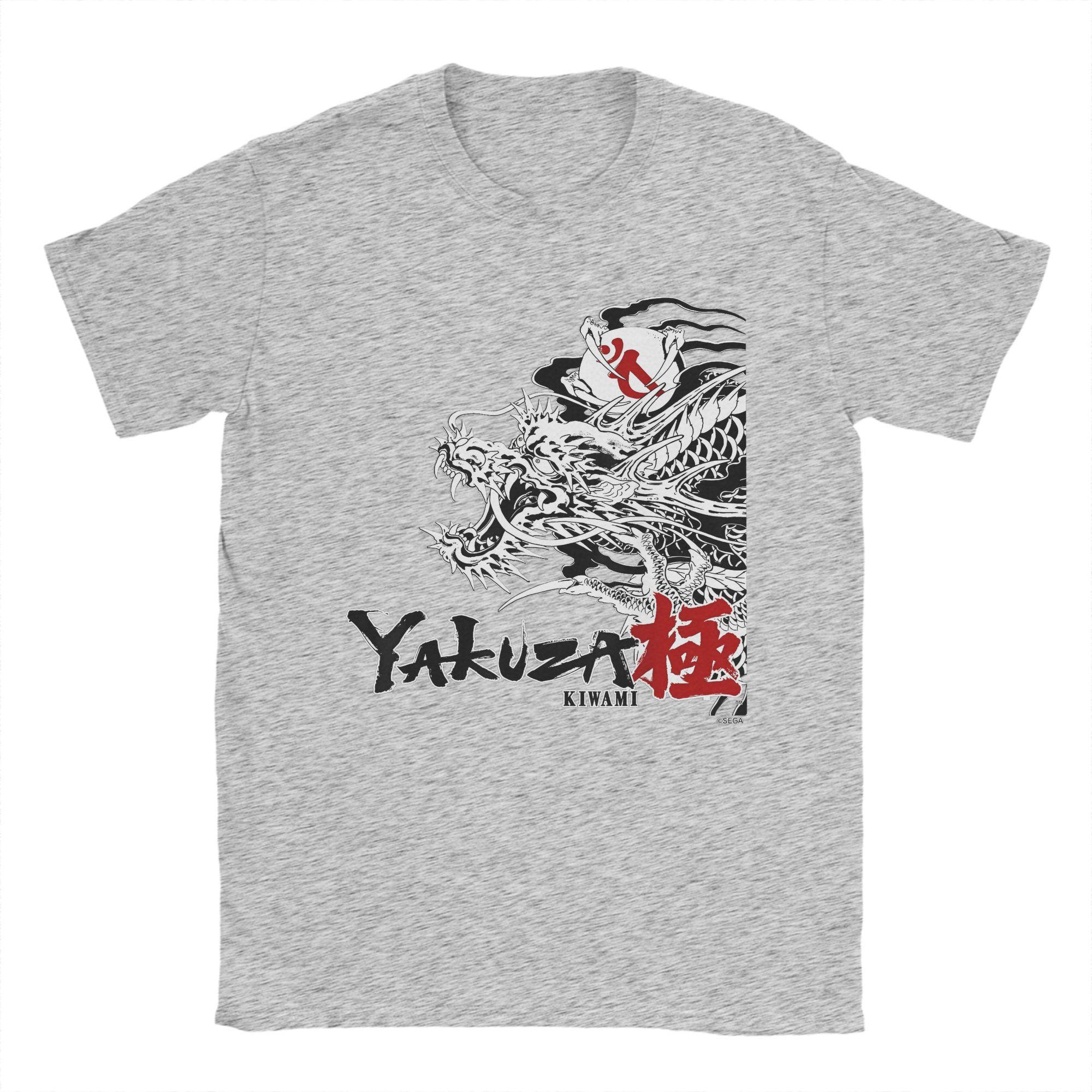 

Чоловіча футболка Like a Dragon & Yakuza Kiwami Чиста бавовна Вінтажна футболка Японська ігрова футболка З коротким рукавом Одяг Великі розміри M