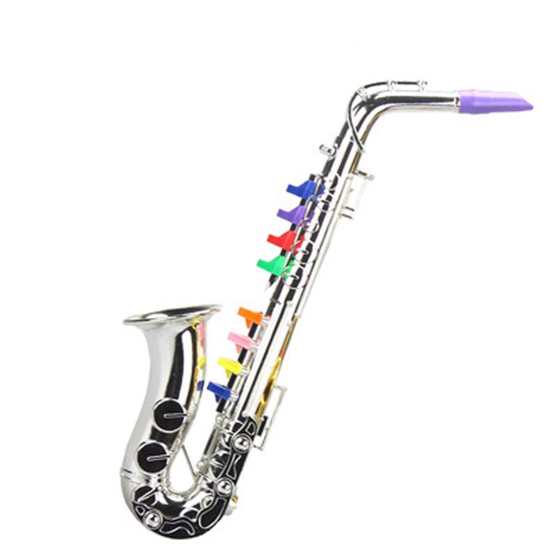 

Realistic Eight-tone Saxophone Toy for Children s Practice A Musical Instrument and Educational Birthday Gift for Children. срібний