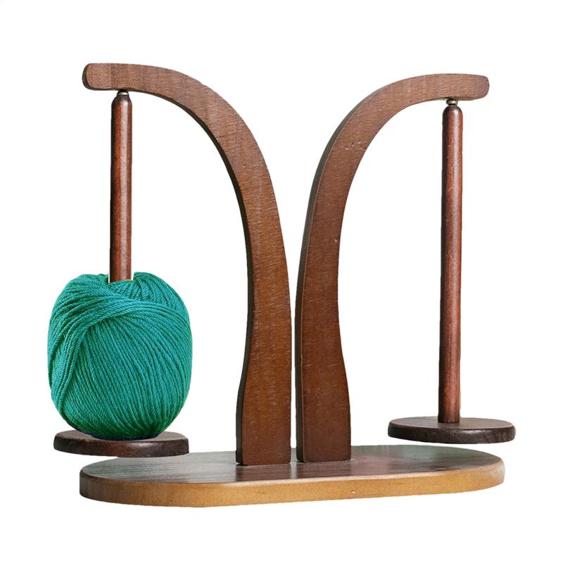 Wooden Yarn Holder Knitting Tools Crochet Yarn Holder Rotating Magnetic Thread Spool Wool Ball Winder Rotation Spinner