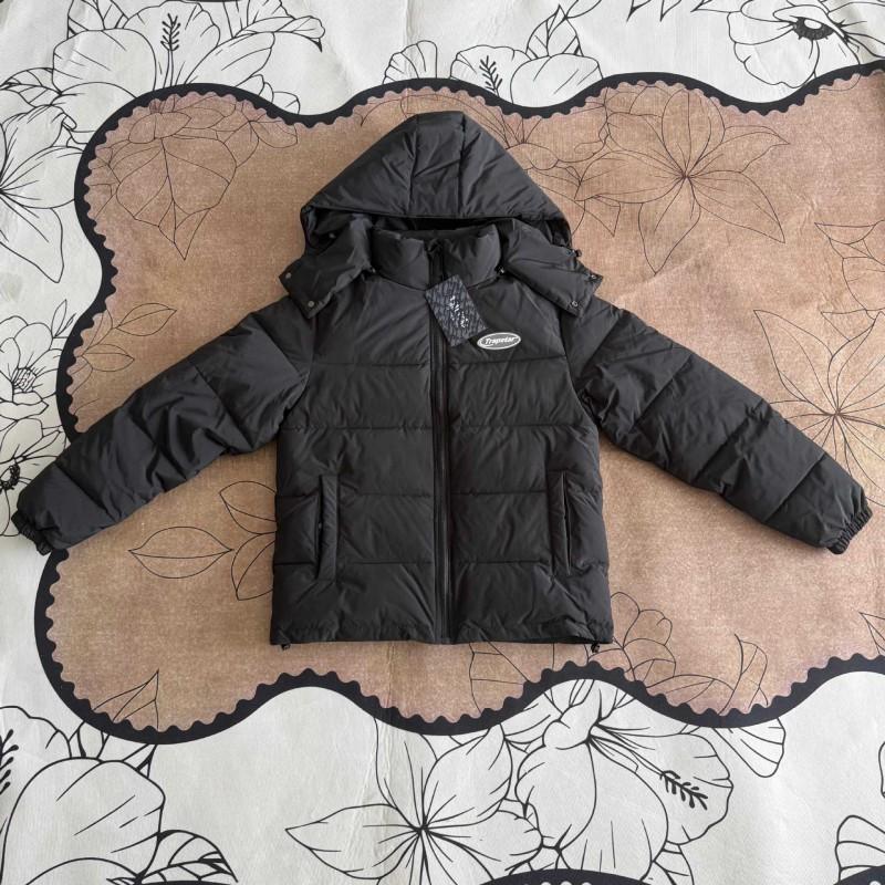 Herren Steppjacke mit abnehmbarer Kapuze aus Baumwolle mit versteckten seitlichen Reißverschlusstaschen Streetwear-Stil