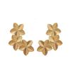 European and American earrings retro simple women's fashion temperament ins wind three continuous brushed five-petal flower earrings