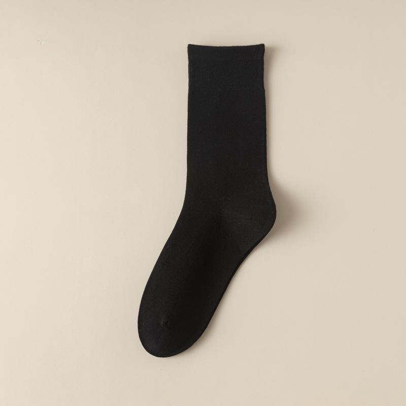 Women's Cotton Socks Solid Color Mid-tube Socks Versatile Pile Socks No Heel Fall Off Women's Socks