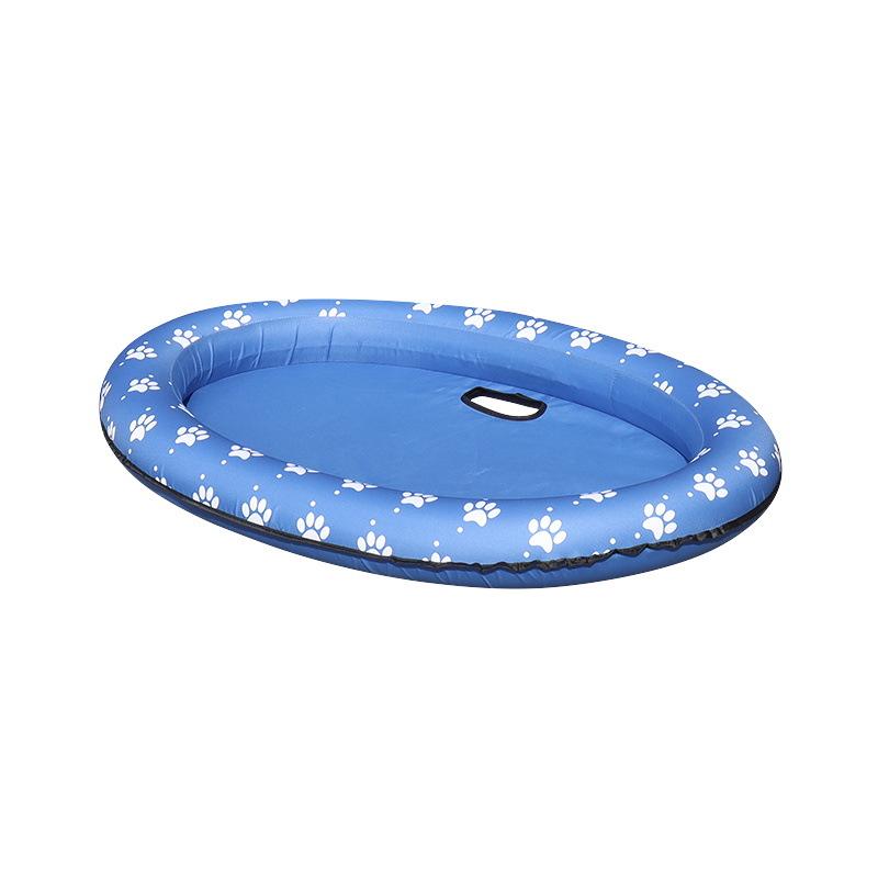 

Летний плавучий плот для домашних животных, надувной водный плавучий ряд для домашних животных, плавающий плот с изображением лап, подходит для маленьких собак синий