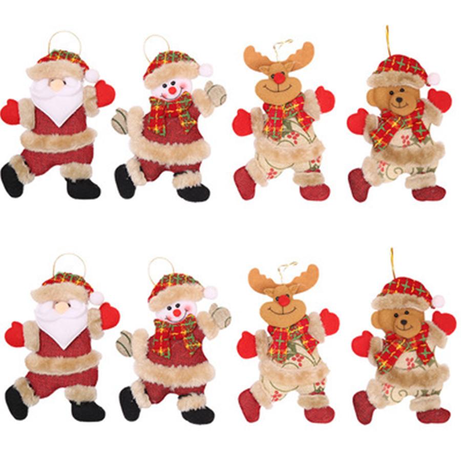 

8pcs Christmas Hanging Ornaments Santa Claus Snowman Doll Christmas Tree Decor Gift
