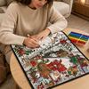 Weihnachts-Ausmaldecke 100x70 cm mit Aquarellstiften, Weiche Kuschel-Doodle-Decke für Kinder Erwachsene, Lustiges DIY-Ausmalgeschenk