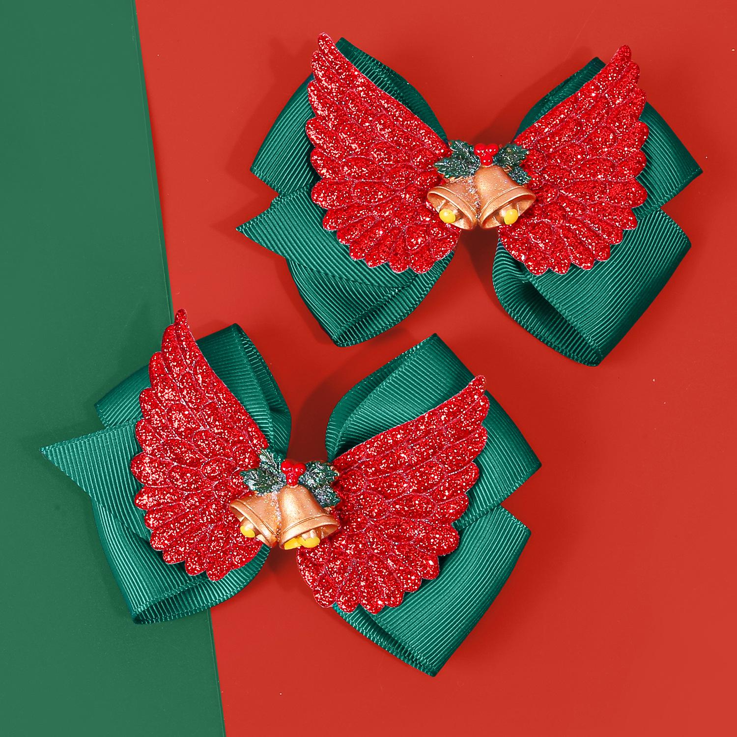

Christmas Wing Ribbon Bow Hair Clip - Holiday Hair Accessory Single Price