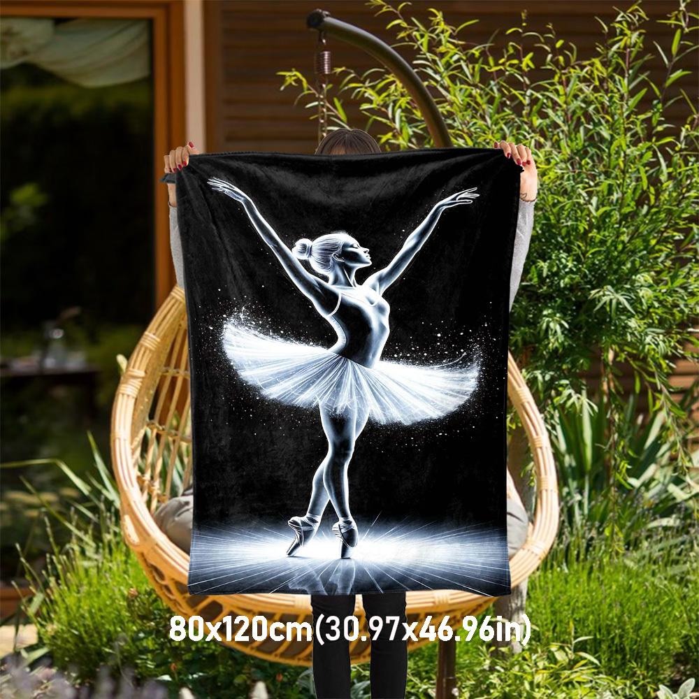 

1PC ballerina danceOutdoor Flannel Blanket - Soft Plush Decor for Picnics, camping, Bedroom, Playroom, Office, or Lunch Break 1280A 80x120cm(31x47inch)