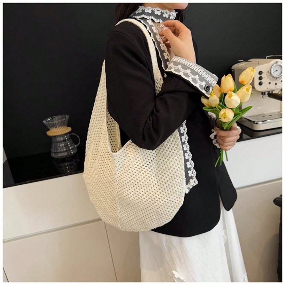 Women's Hollow Woven Tote Bag, Women's Shopping Bag, Spring and Summer Lightweight, Lightweight and Large Capacity