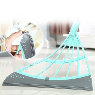 Lazy Broom Silicone Broom Water Stain Remover Stainless Scraper Non-Stick Hair Remover Flexible Window Groove Cleaning