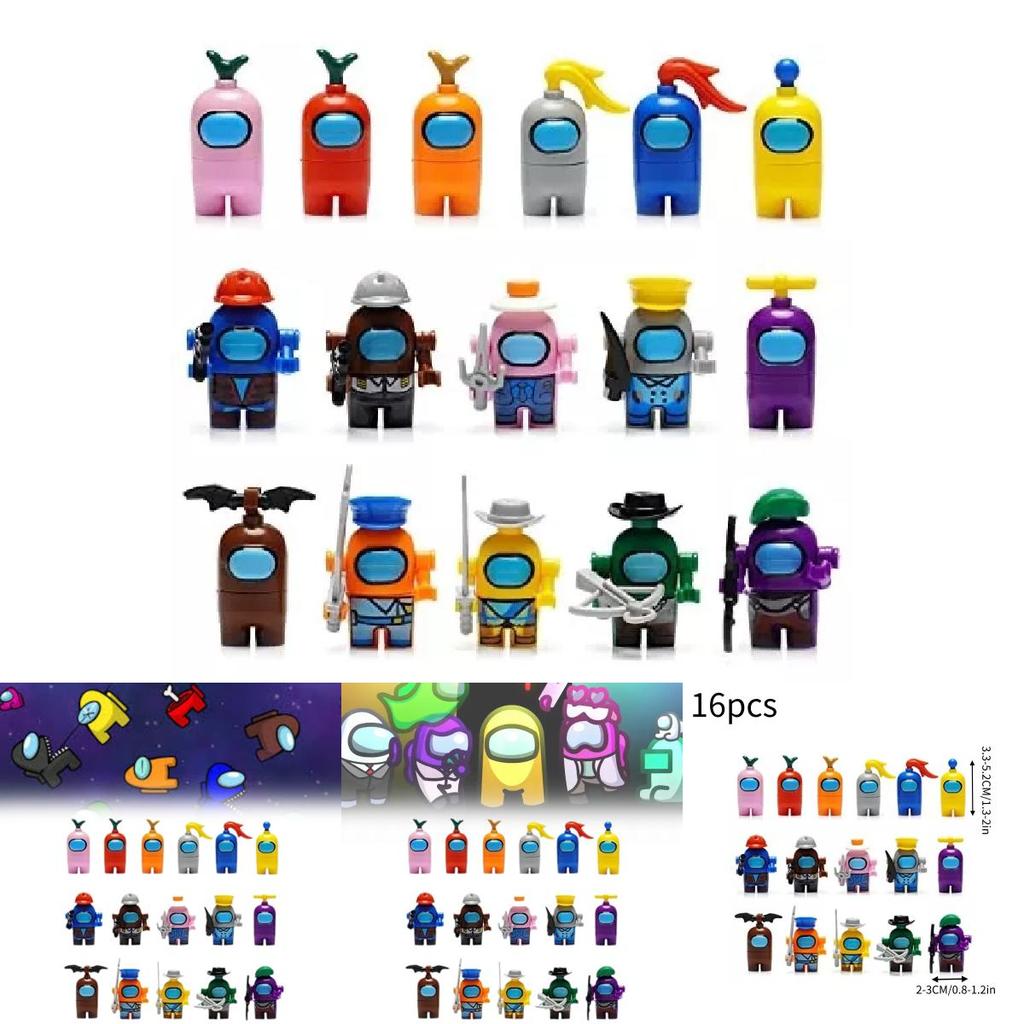 Aufregender Weltraum Among Us 16 Figuren Mini-Bausteine Perfekt für Kinder-Spielzeit
