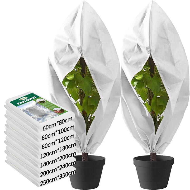 Winter Plant Protection Cover Warm Tree Shrub Plant Protecting Bag With Drawstring Zipper Non-Woven Fabric Plant Against Cold