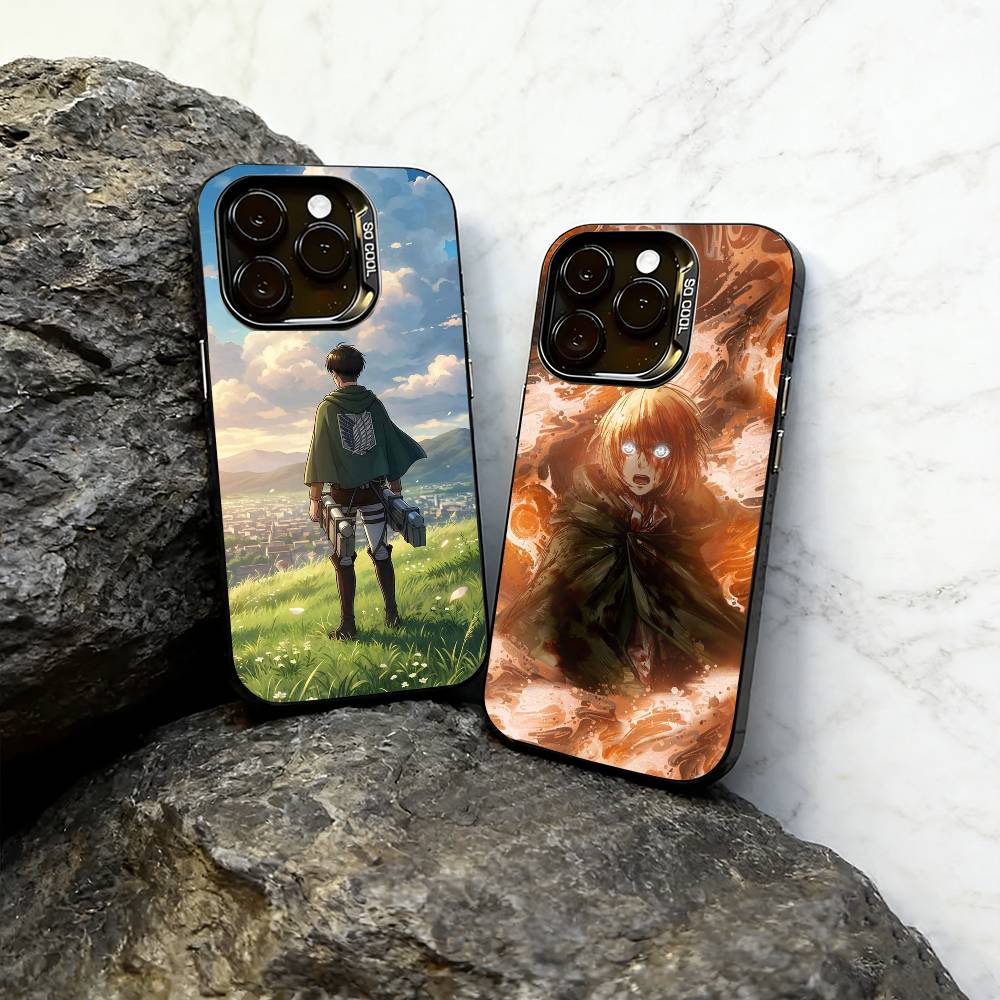 Anime Attack On Titan Phone Case For iPhone 17,16,15,14,13,12,11 Plus,Pro Max,XS,Colorful Silver Black Cover