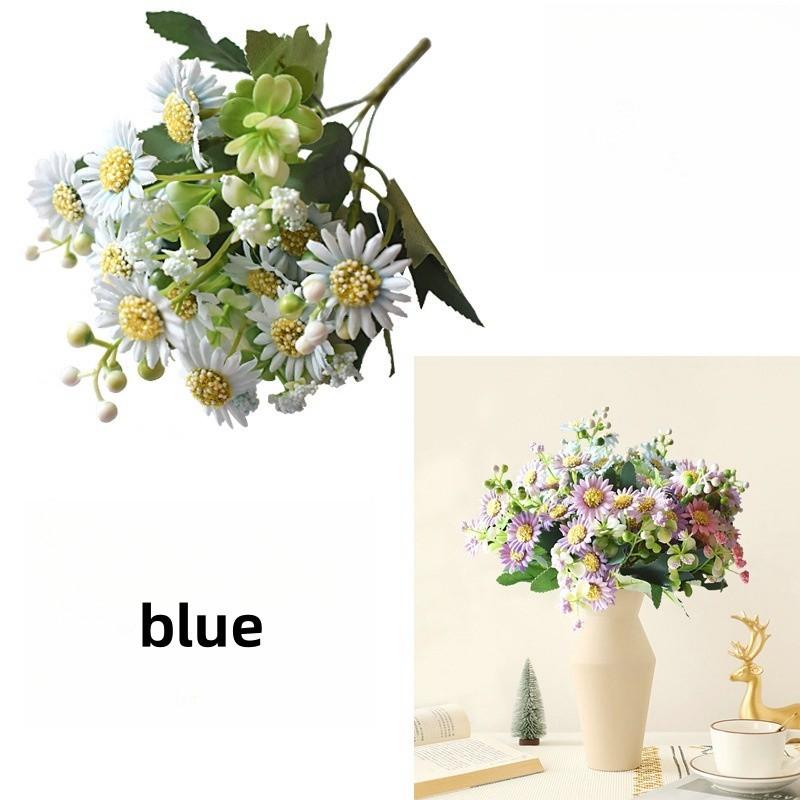 New Internet Celebrity Chamomile 15 Head Simulated Chamomile Daisy Photography Props Wedding Soft Decoration Fake Flowers Living Room Decoration