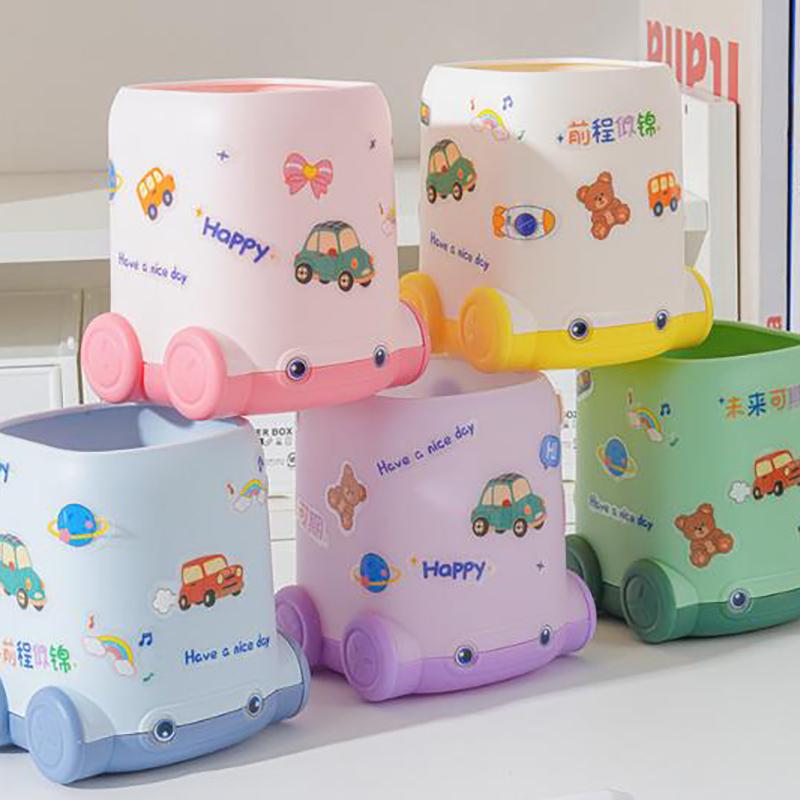 Cartoon Pencil Box Cute Car Shape Pen Container Creative Desktop Stationery Storage Rack  Student Pen Container Gifts