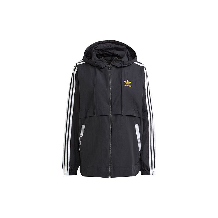 Adidas Originals Trefoil Wb С принтом логотипа Спортивная куртка-толстовка Женские куртки Черный HA4718