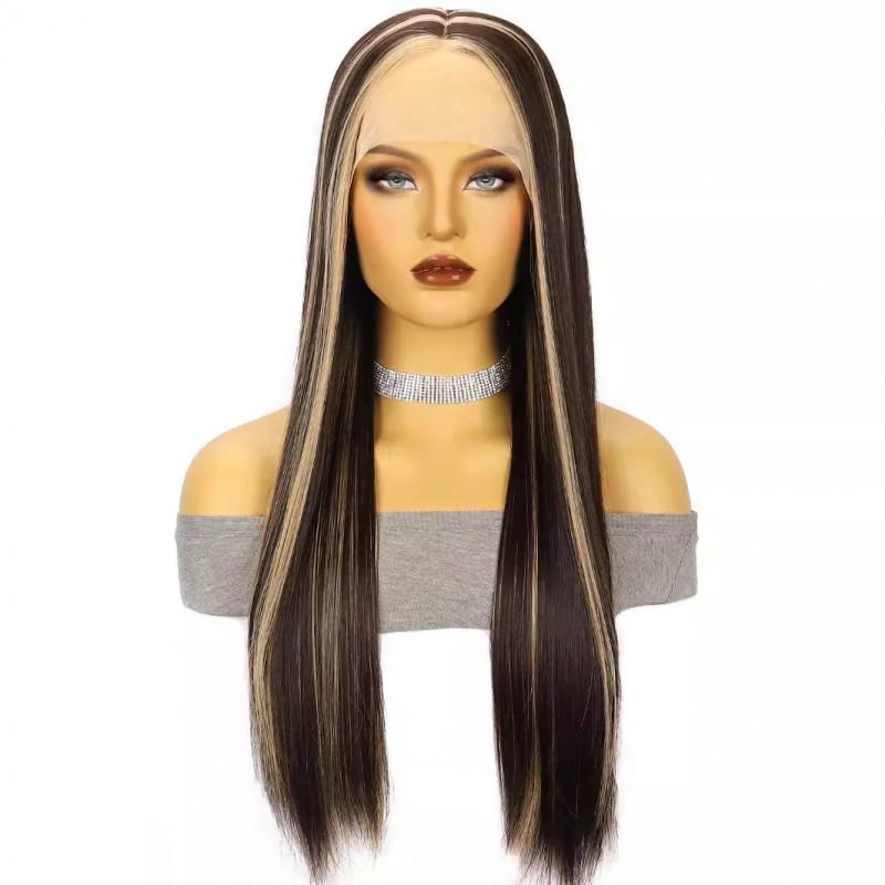 Lace Wig Hand-Tied Front Long Straight Synthetic Women