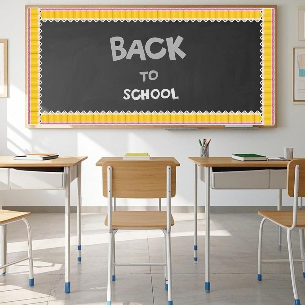 1Roll Creative Self Adhesive Chalkboard Board Border Pencil Paper Border Paper DIY 7cm Border Classroom Decors Handmade Crafts
