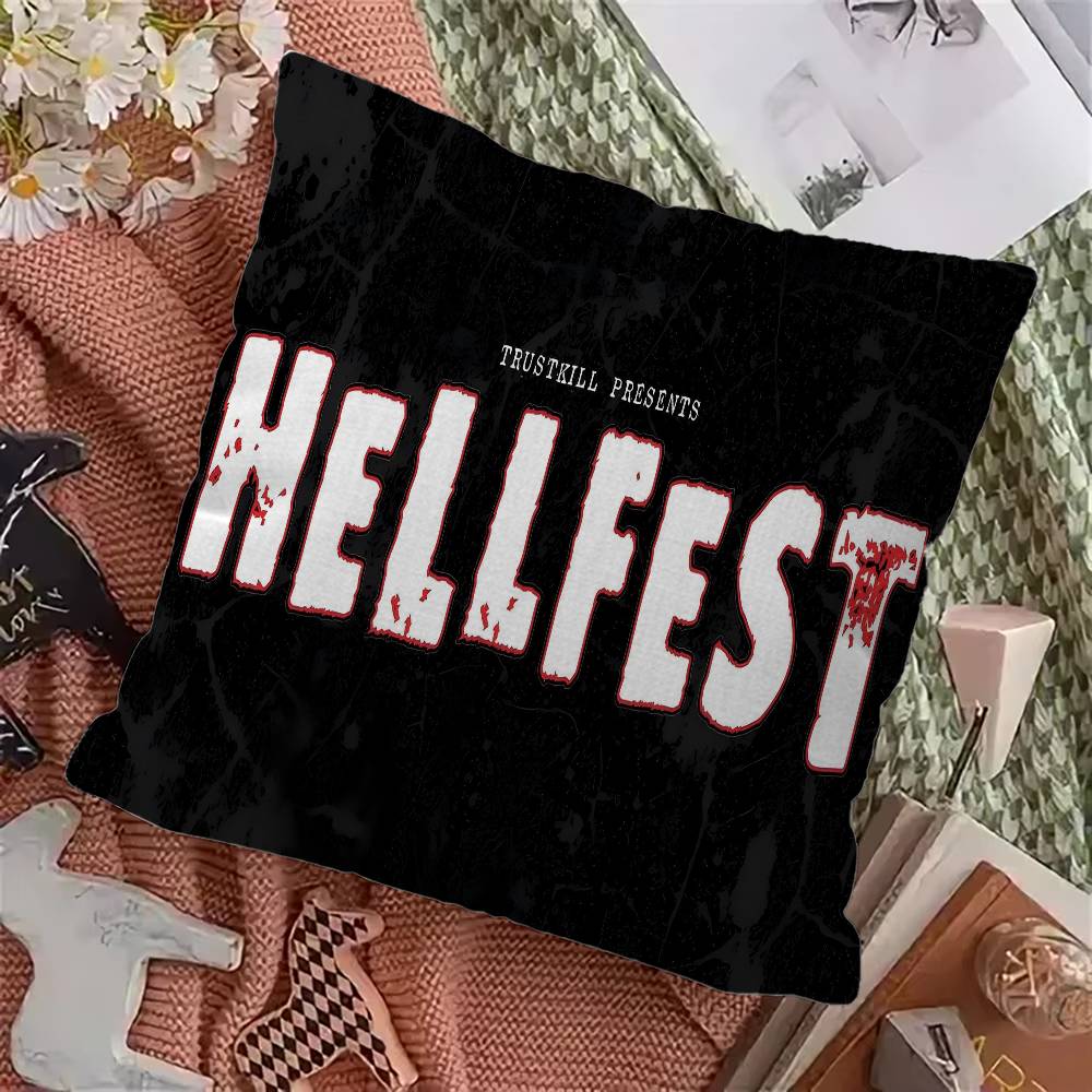 H-Hellfest Band Pillow Gift Home Office Decoration Pillow Bedroom Sofa Car Cushion CoverPillow Case