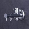Dual Outlet Valve with Dual Switch Control - Chrome-Plated Metal Washing Machine Angle Valve, G1/2 Threads for US/EU Plumbing
