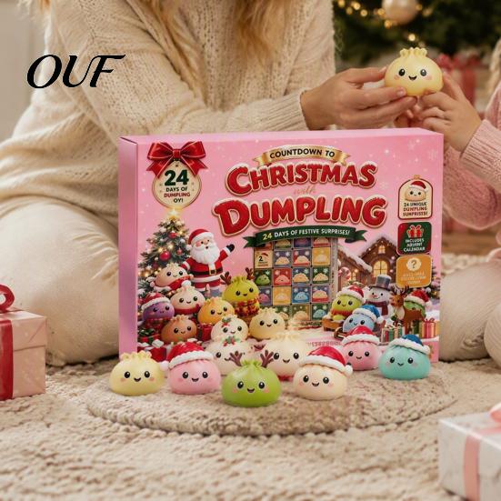Christmas Advent Calendar Squeeze 2026, 24 Days Mini Dumpling Stocking Stuffer for Adults Figures Countdown Calendar, Stress Relief Sensory Toys Kids