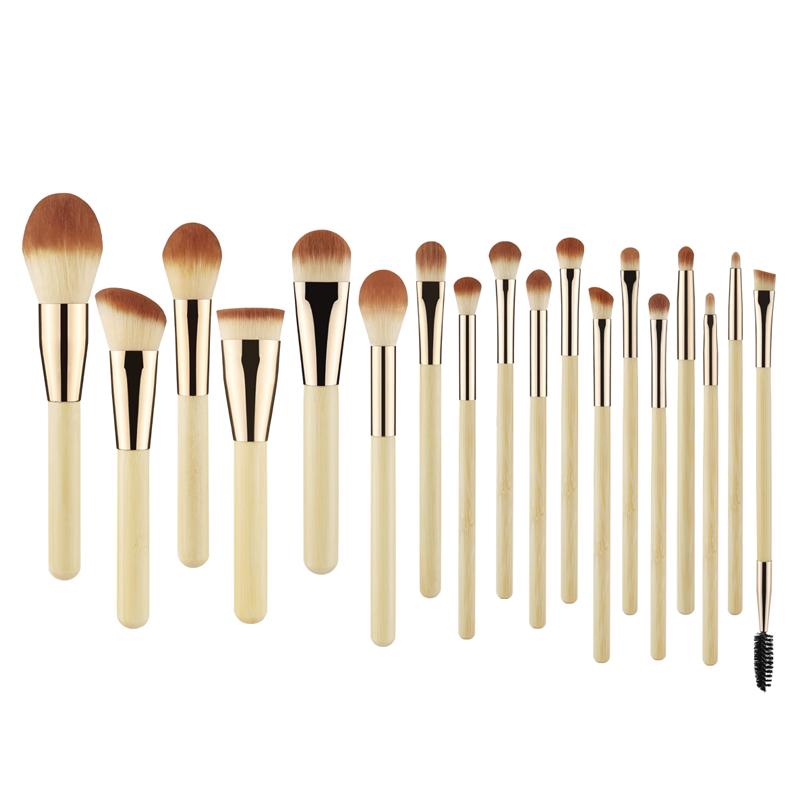 

18 PCS Makeup Brushes Sets Bamboo Cosmetic Eyeshadow Foundation Powder Blush Eye Make Up Brush Blending Beauty Tools Kits